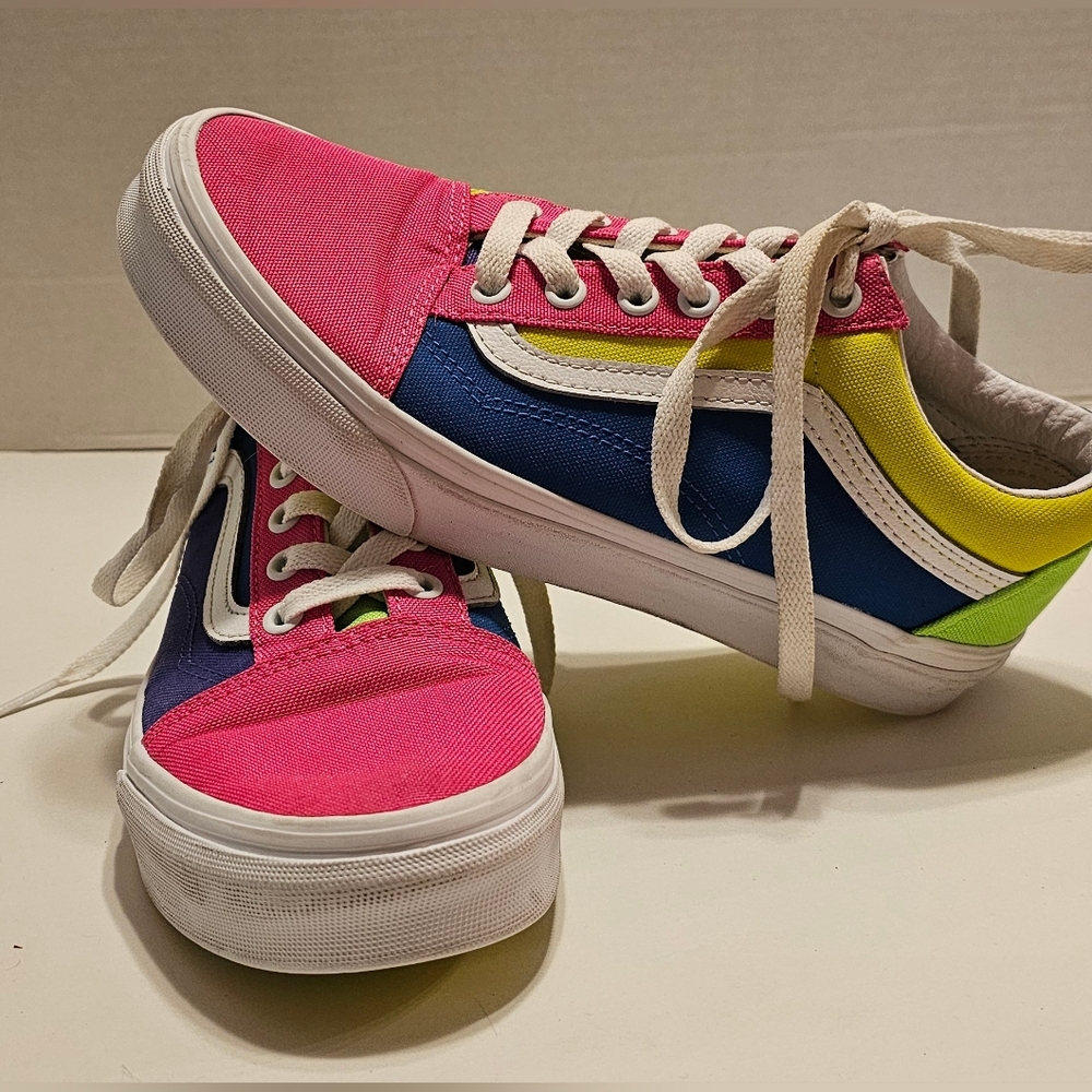 Vans Old Skool Neon Color-Block Skate Shoe Womens  7.5 Mens 6 Multi Color 721356